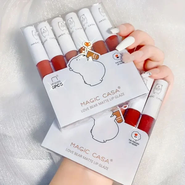 6pcs Matte Velvet Lipstick Set - Long-Lasting Smudge-Proof Liquid Lipsticks, Rich Pigment for All Skin Types
