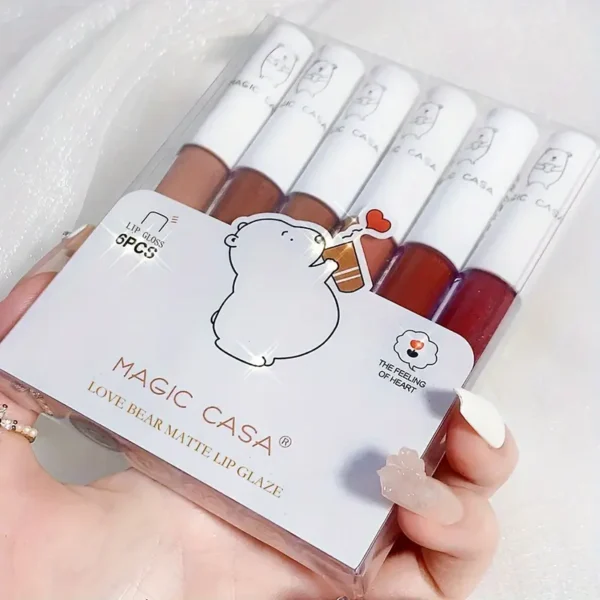 6pcs Matte Velvet Lipstick Set - Long-Lasting Smudge-Proof Liquid Lipsticks, Rich Pigment for All Skin Types